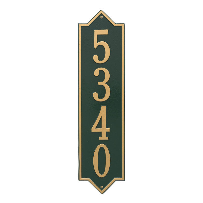 Personalized Norfolk Vertical Estate Wall Plaque - Green/Gold