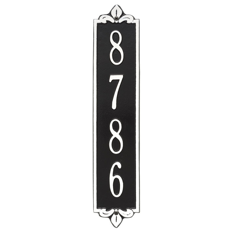 Personalized Lyon Vertical Wall Plaque - Black/White