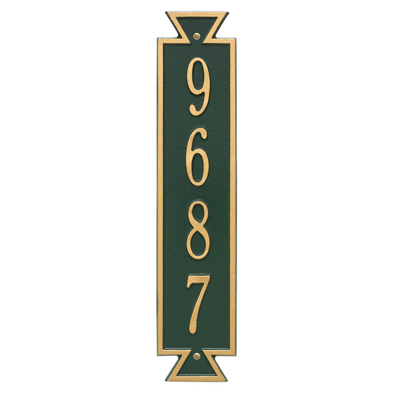 Personalized Exeter Vertical Wall Plaque - Green/Gold