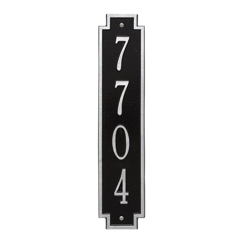 Personalized Windsor Vertical Wall Plaque - Black/Silver
