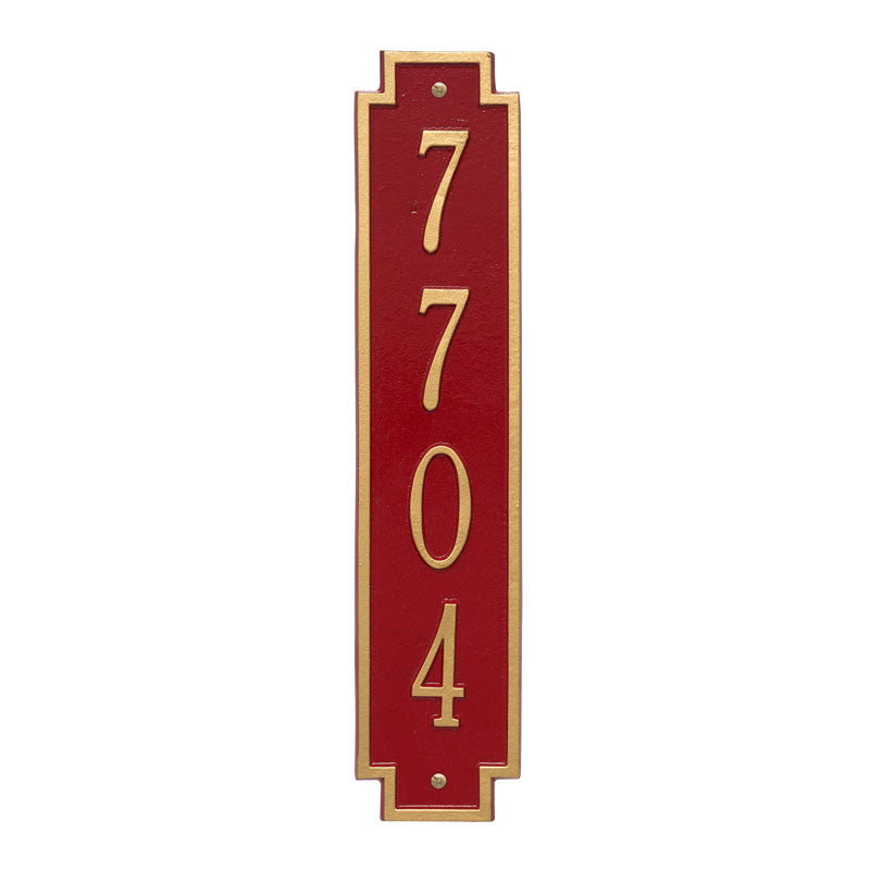 Personalized Windsor Vertical Wall Plaque - Red/Gold