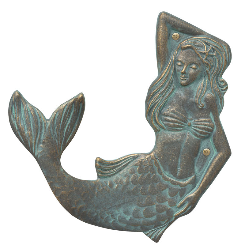 Mermaid Towel Hook (left) - Bronze Verdigris