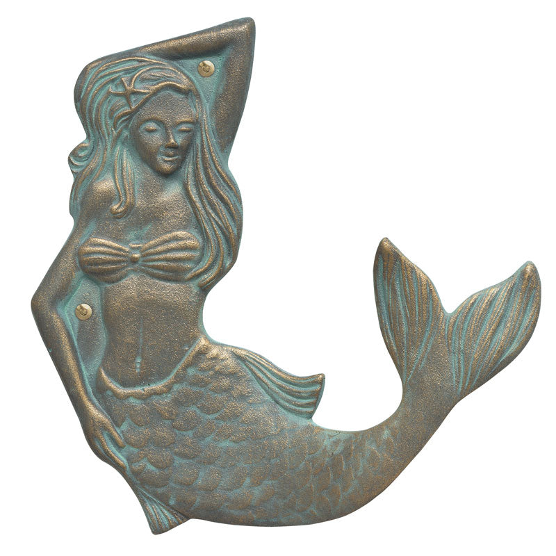 Mermaid Towel Hook (right) - Bronze Verdigris