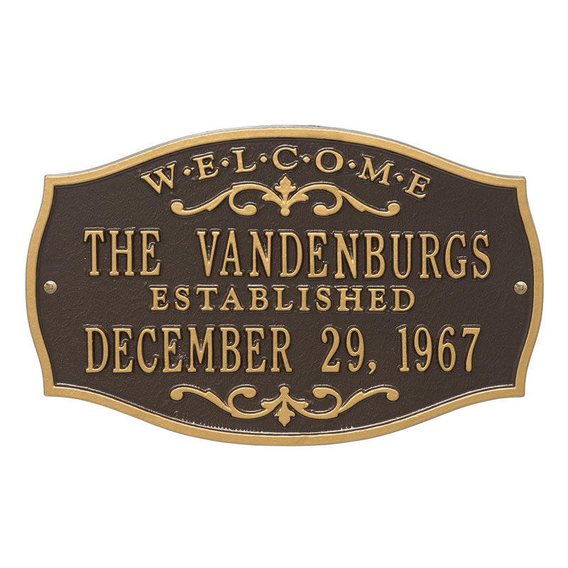 Brookfield Welcome Anniversary Personalized Plaque - Bronze/Gold