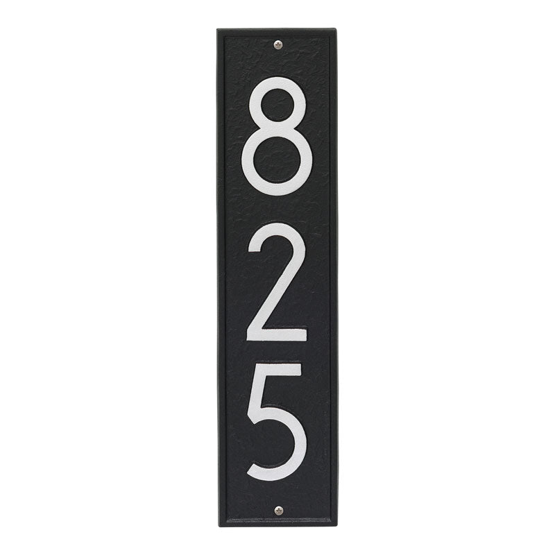 Delaware Modern Personalized Vertical Wall Plaque - Black/Silver