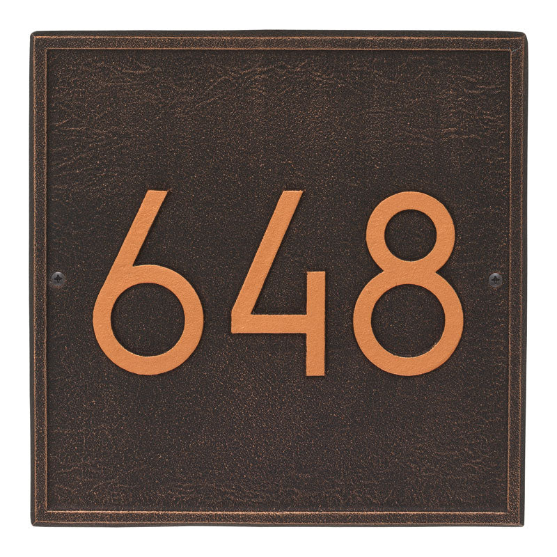 Square Modern Personalized Wall Plaque - Oil Rubbed Bronze
