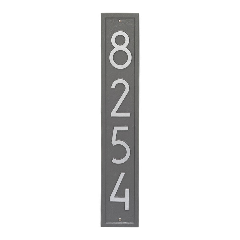 Vertical Modern Personalized Wall Plaque - Pewter/Silver
