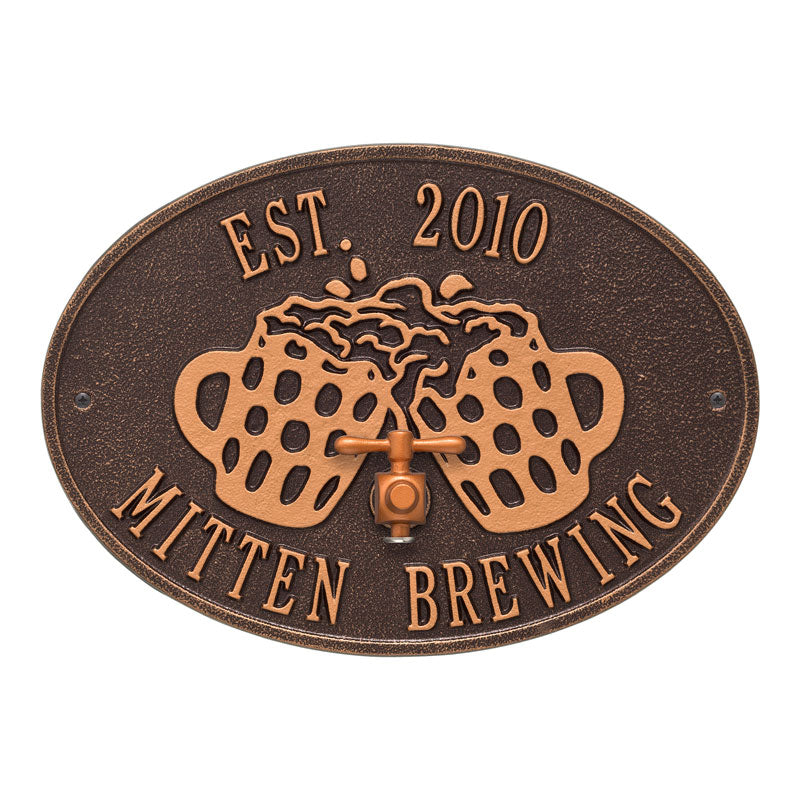 Beers and Cheers Personalized Plaque - Antique Copper