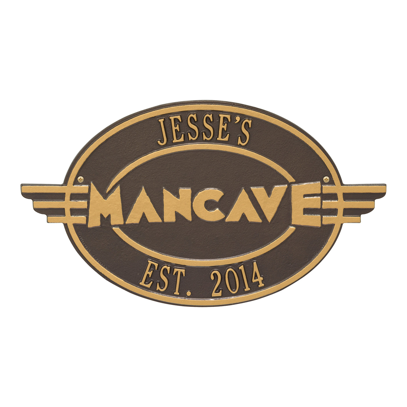 Moderno Man cave Personalized Plaque - Bronze/Gold