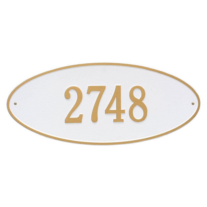 Madison Oval - Estate Wall - One Line - White/Gold