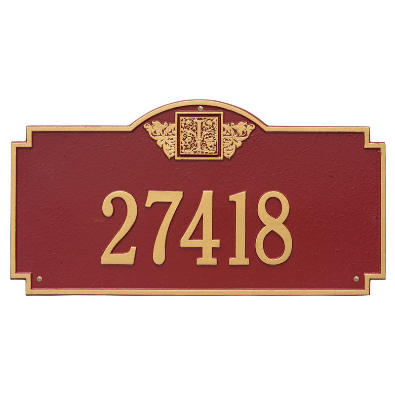 Monogram - Estate Wall - One Line - Red/Gold