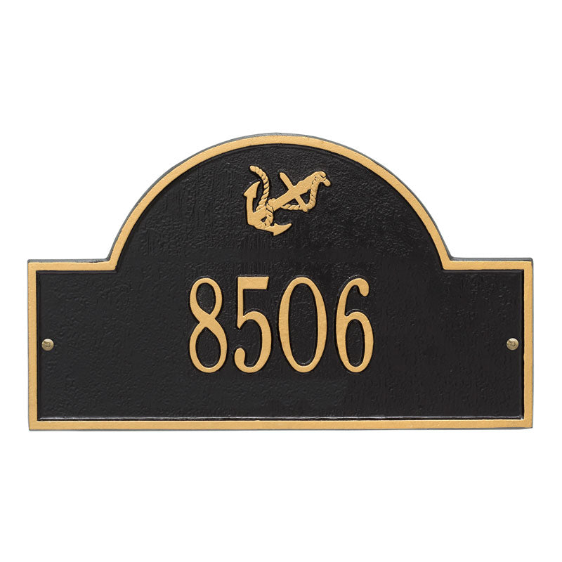 Personalized Anchor Arch Plaque - Black/Gold