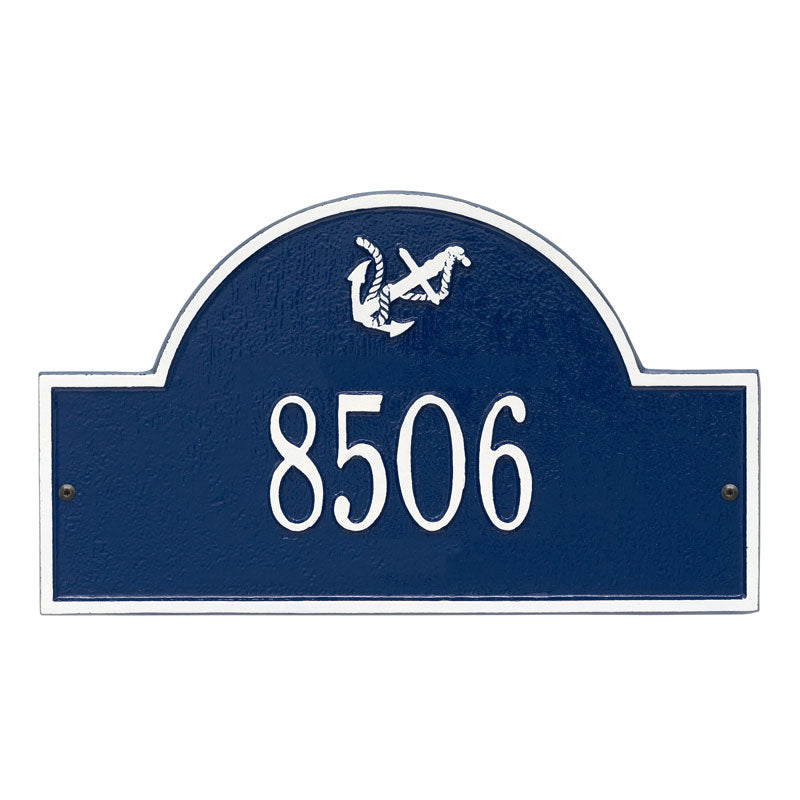 Personalized Anchor Arch Plaque - Blue/White