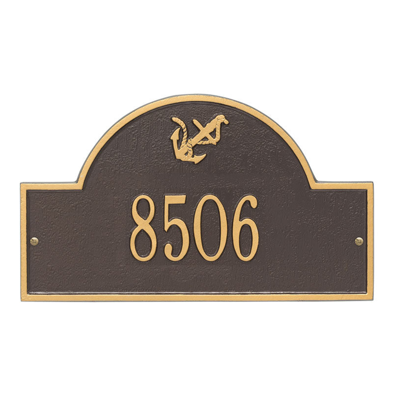 Personalized Anchor Arch Plaque - Bronze/Gold