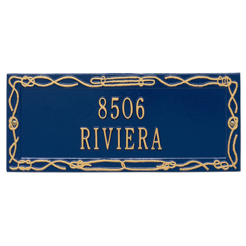 Personalized Sailor's Knot Plaque - Blue/Gold