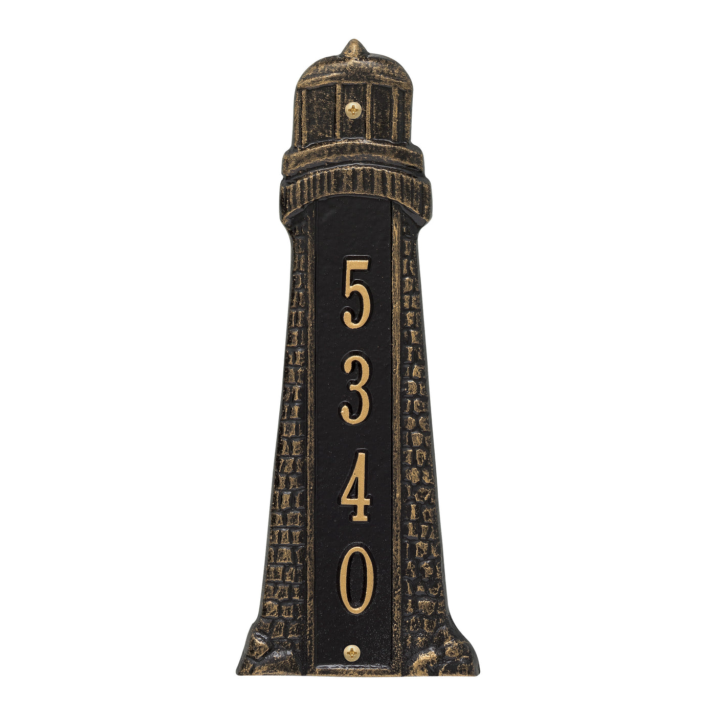 Personalized Lighthouse Vertical - Black/Gold