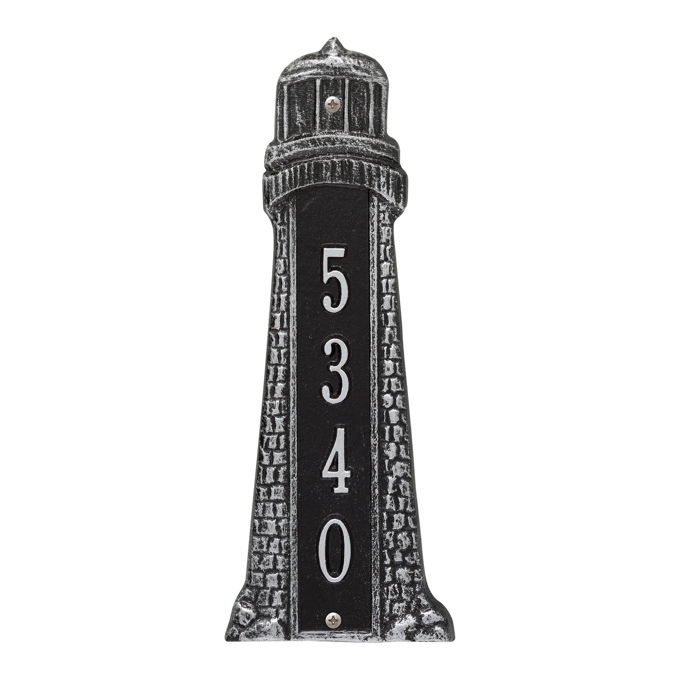 Personalized Lighthouse Vertical - Black/Silver