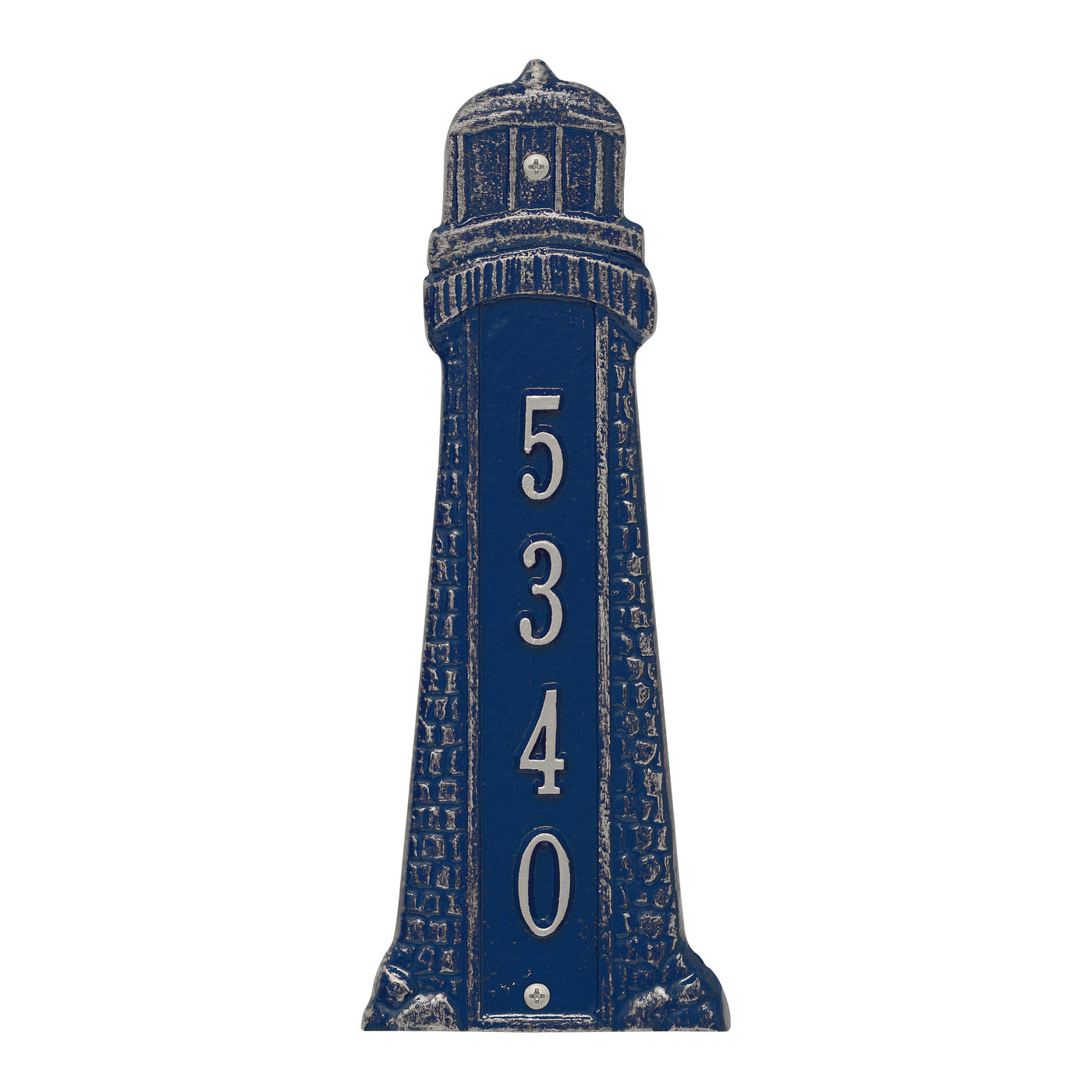 Personalized Lighthouse Vertical - Dark Blue/Silver