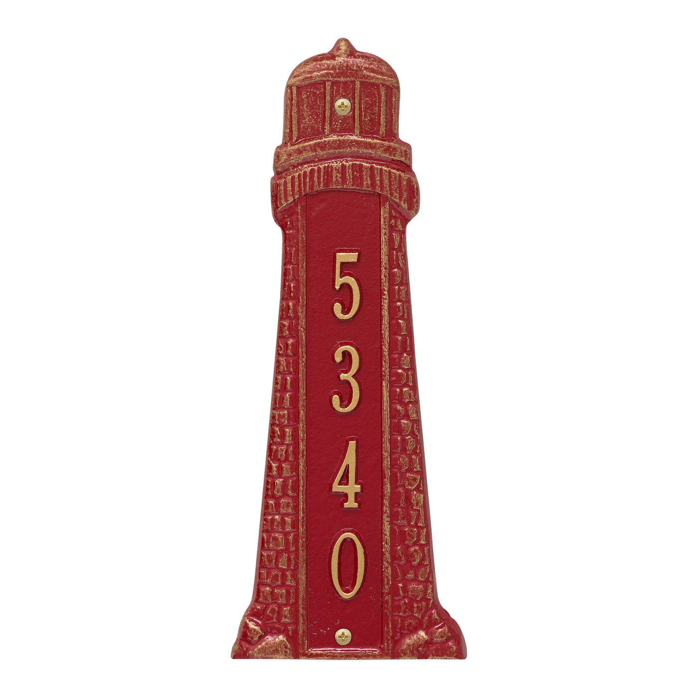 Personalized Lighthouse Vertical - Red/Gold