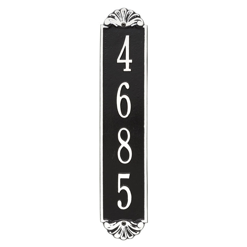 Personalized Shell Vertical Wall Plaque - Black/White
