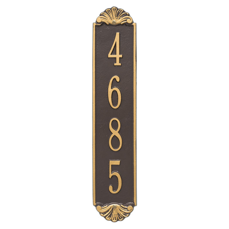 Personalized Shell Vertical Wall Plaque - Bronze/Gold