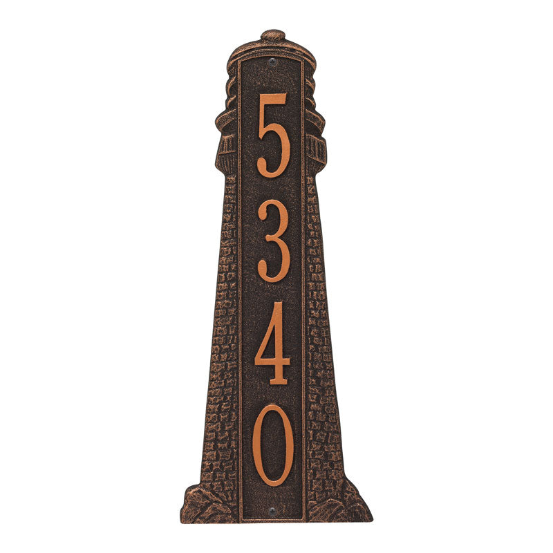 Personalized Lighthouse Vertical - Grande Plaque - Oil Rubbed Bronze