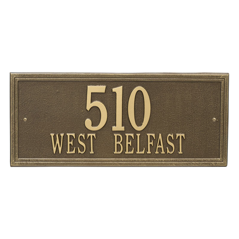 Double Line - Estate Wall - Two Line - Antique Brass