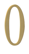 2 inch Brass Self Adhesive Address Number.  Number: 0