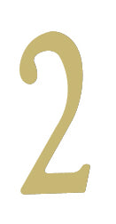 3 inch Brass Self Adhesive Address Number.  Number: 2