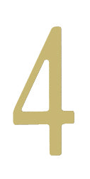 2 inch Brass Self Adhesive Address Number.  Number: 4