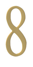 2 inch Brass Self Adhesive Address Number.  Number: 8