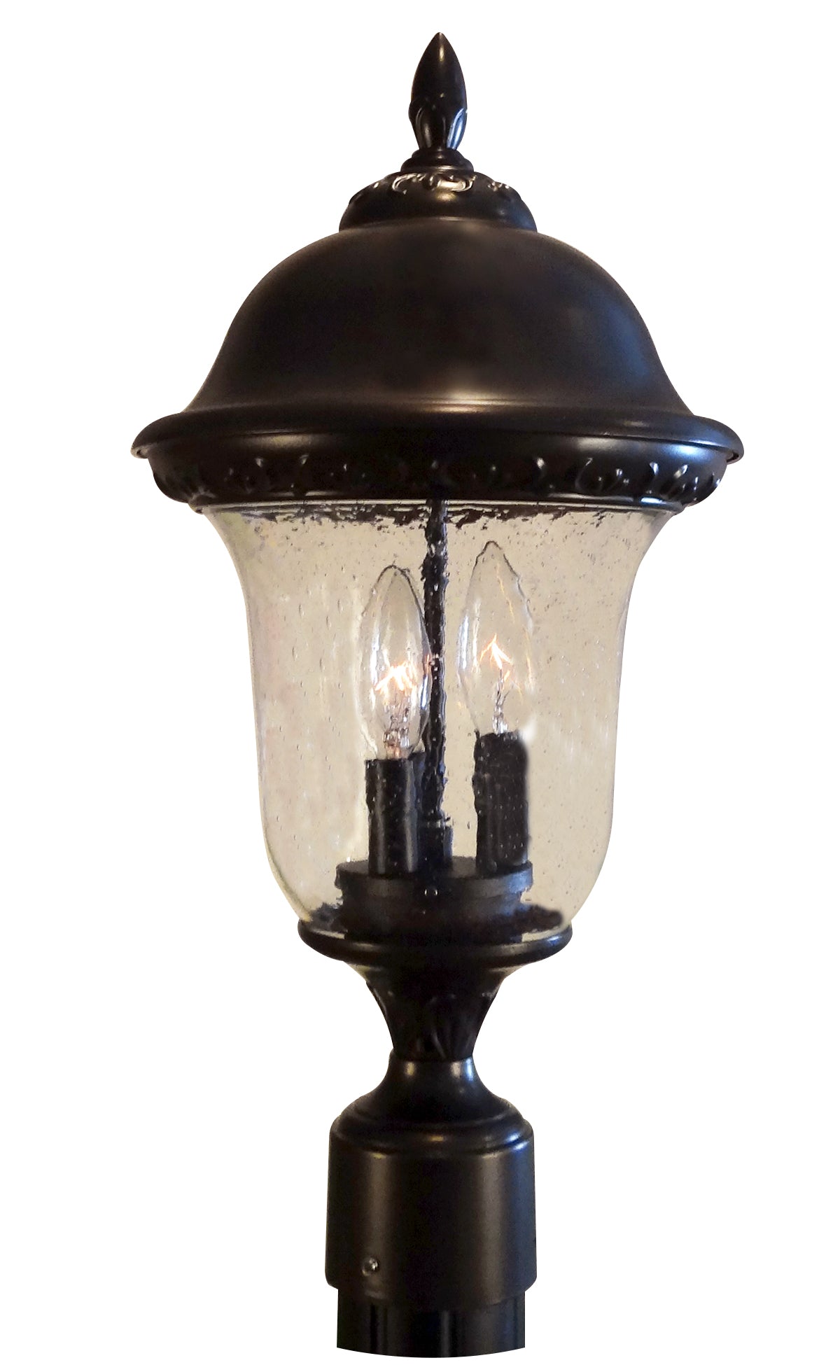 Glenn Aire F-3990-ORB-SG Large Post Mount Light with Seedy Glass