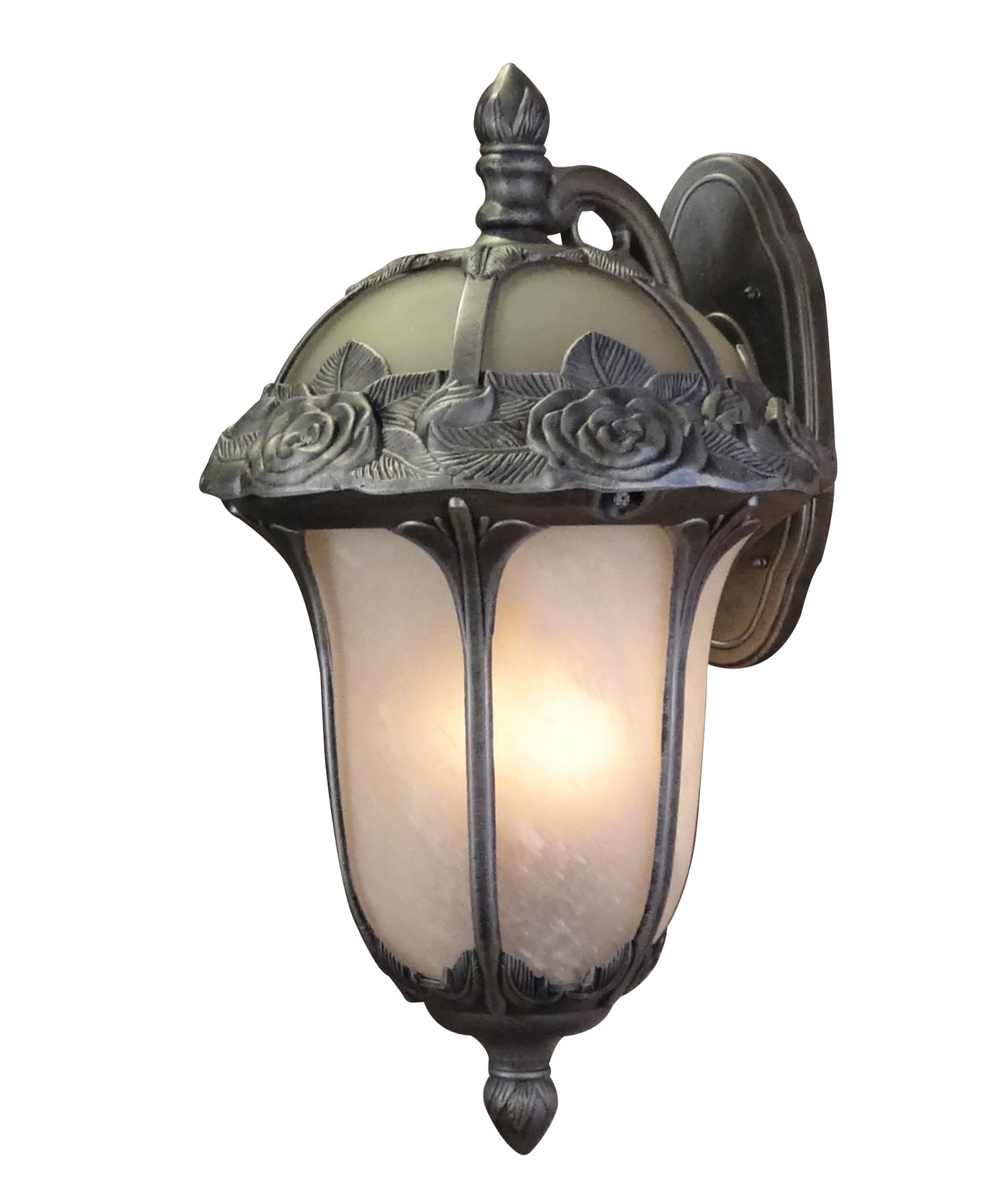 Rose Garden F-3711-SW-AB Large Top Mount Light with Alabaster Glass
