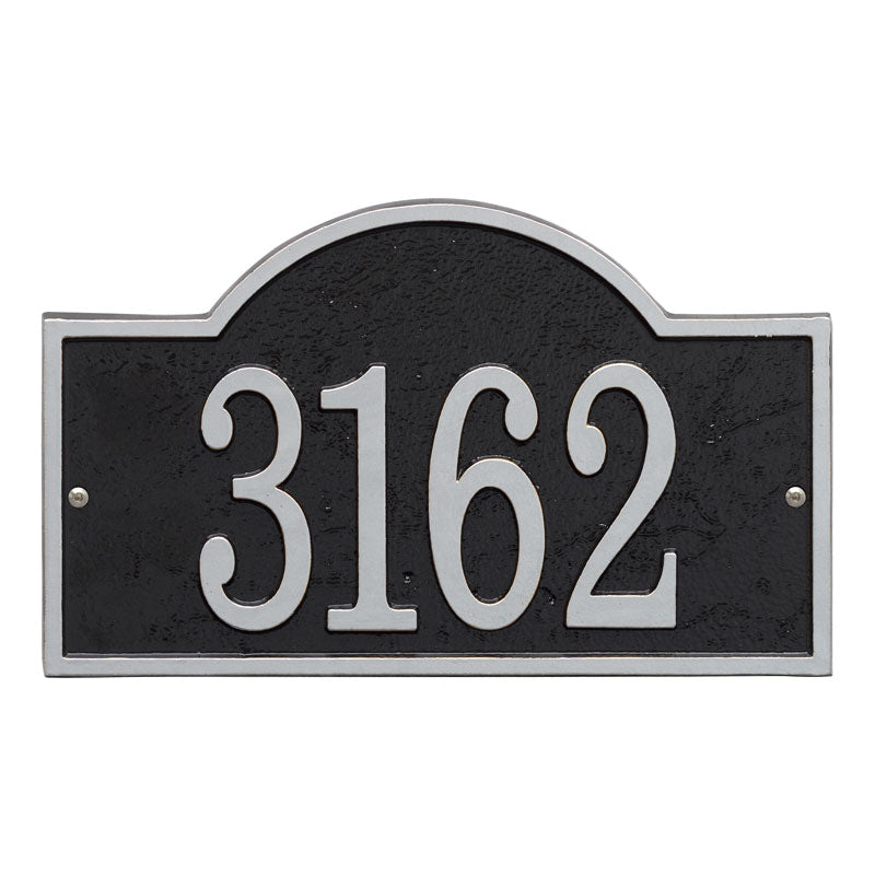 Fast & Easy Arch House Numbers Plaque - Black/Silver