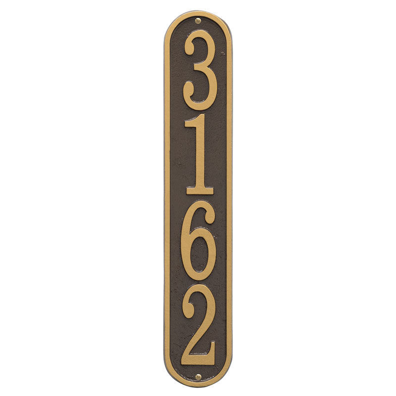 Fast & Easy Vertical House Numbers Plaque - Bronze/Gold