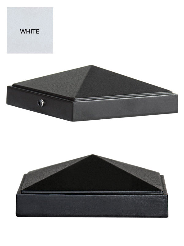Custom 4" Square Post Cap (FIN K) - White