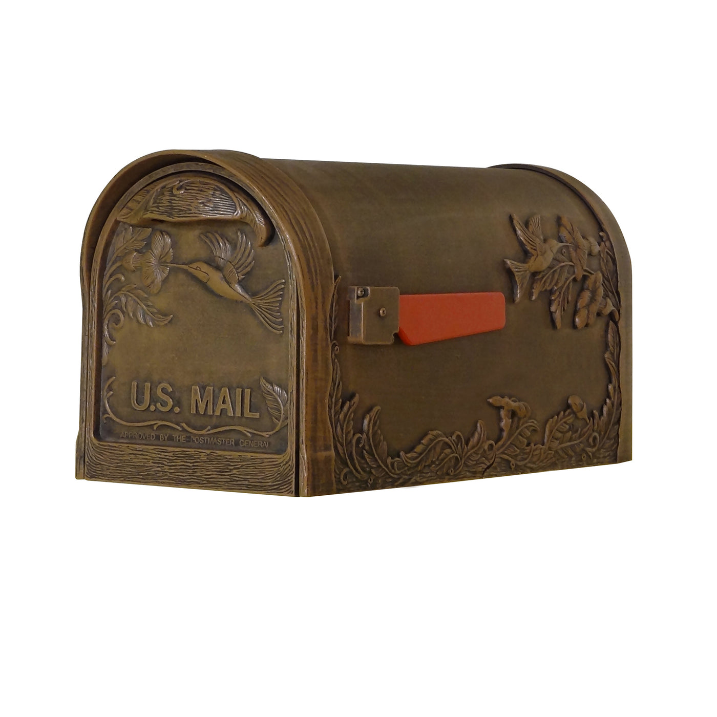 SCB-1005-CP Hummingbird Curbside Mailbox Decorative Aluminum Bird Mailbox