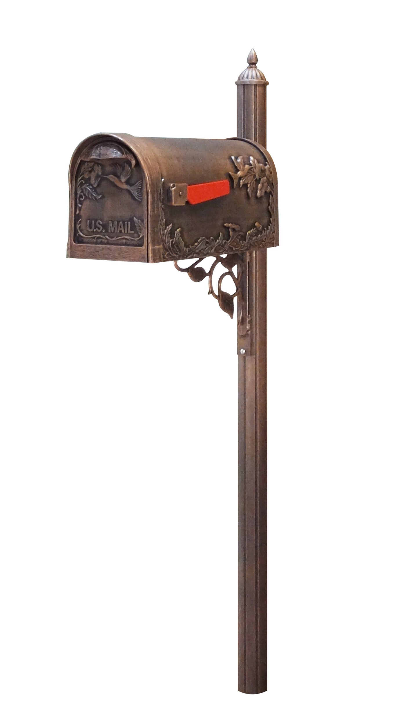 Hummingbird Curbside Mailbox with Albion Mailbox Post