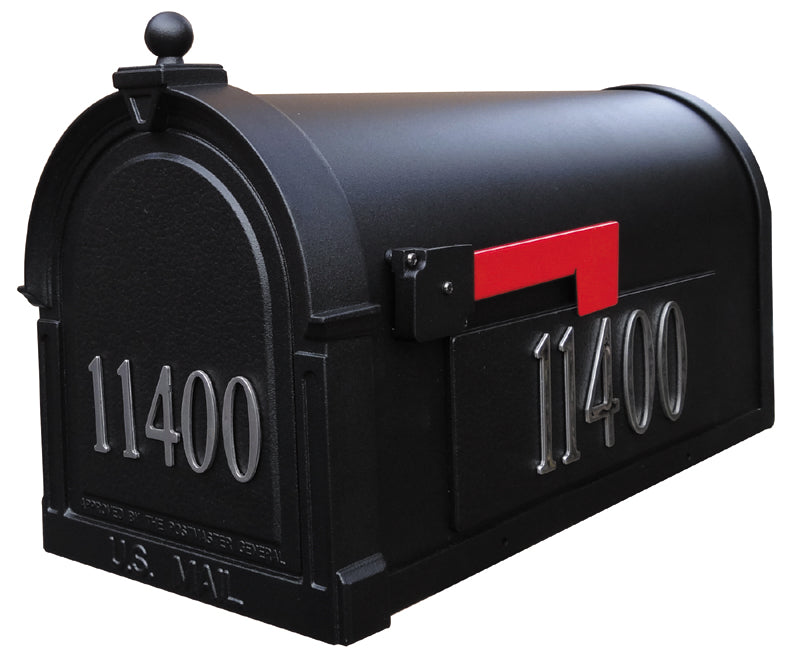 SCB-1015-DX-BLK Berkshire Curbside Mailbox with Front and Side Numbers