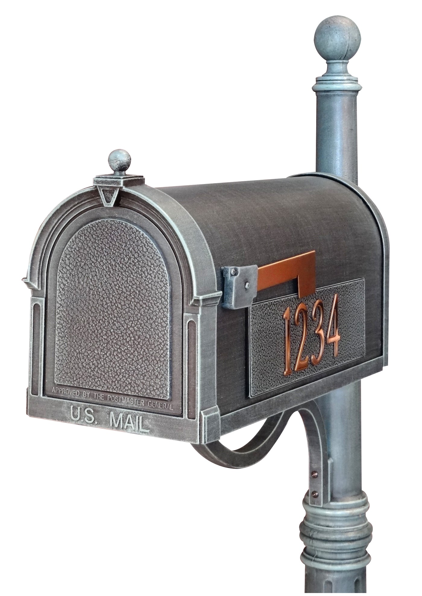 SCB-1015-MP-VG Berkshire Curbside Mailbox with Side Numbers
