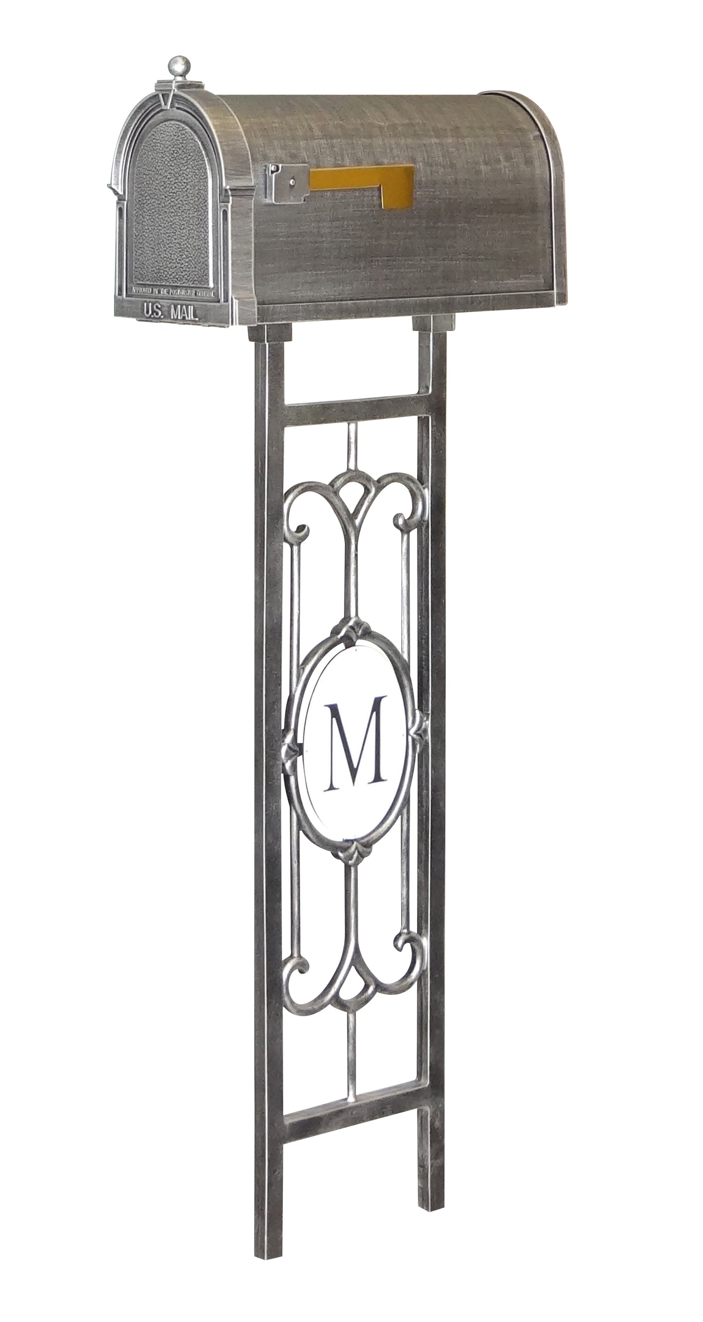 Berkshire Curbside Mailbox with Monogram Mailbox Post