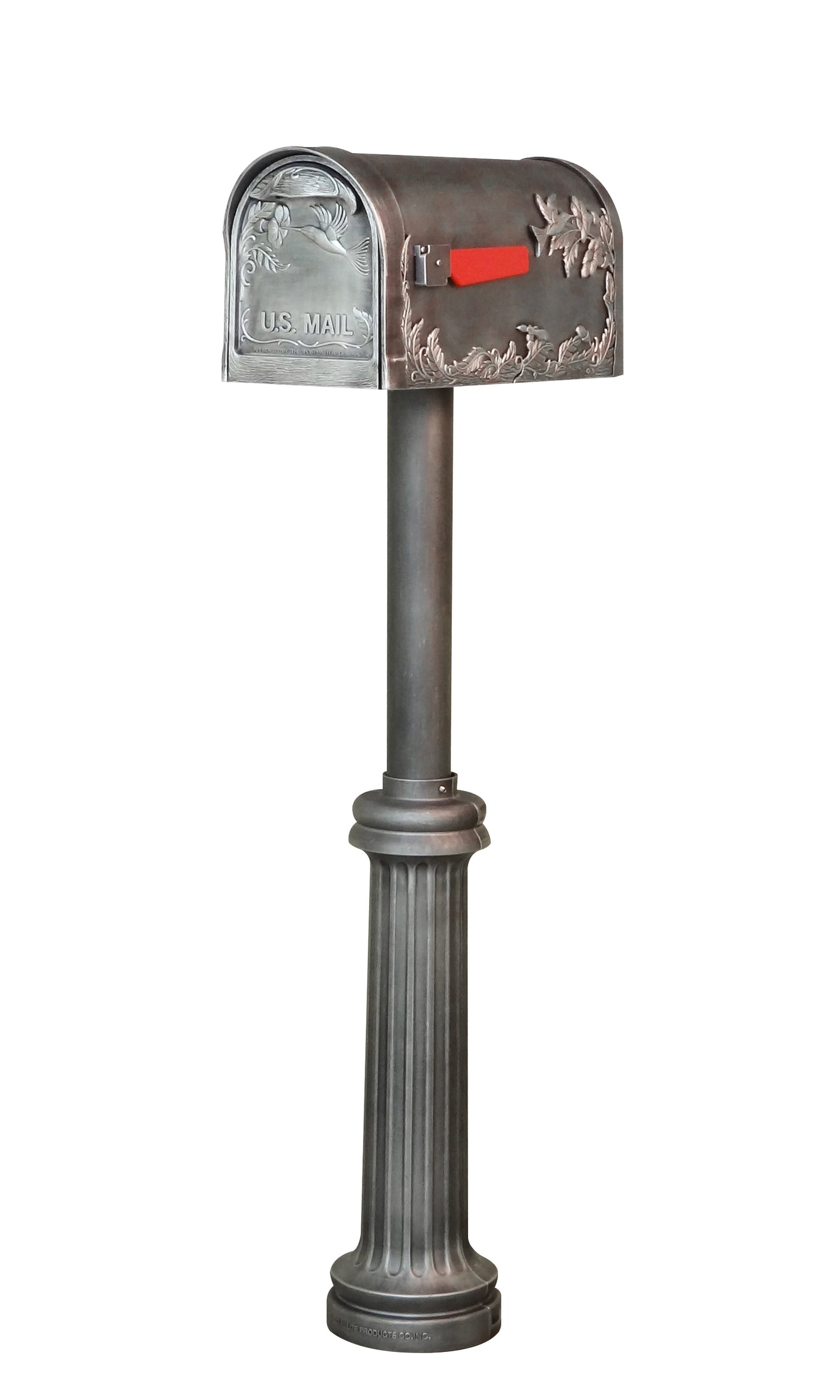 Hummingbird Curbside Mailbox and Bradford Direct Burial Top Mount Mailbox Post