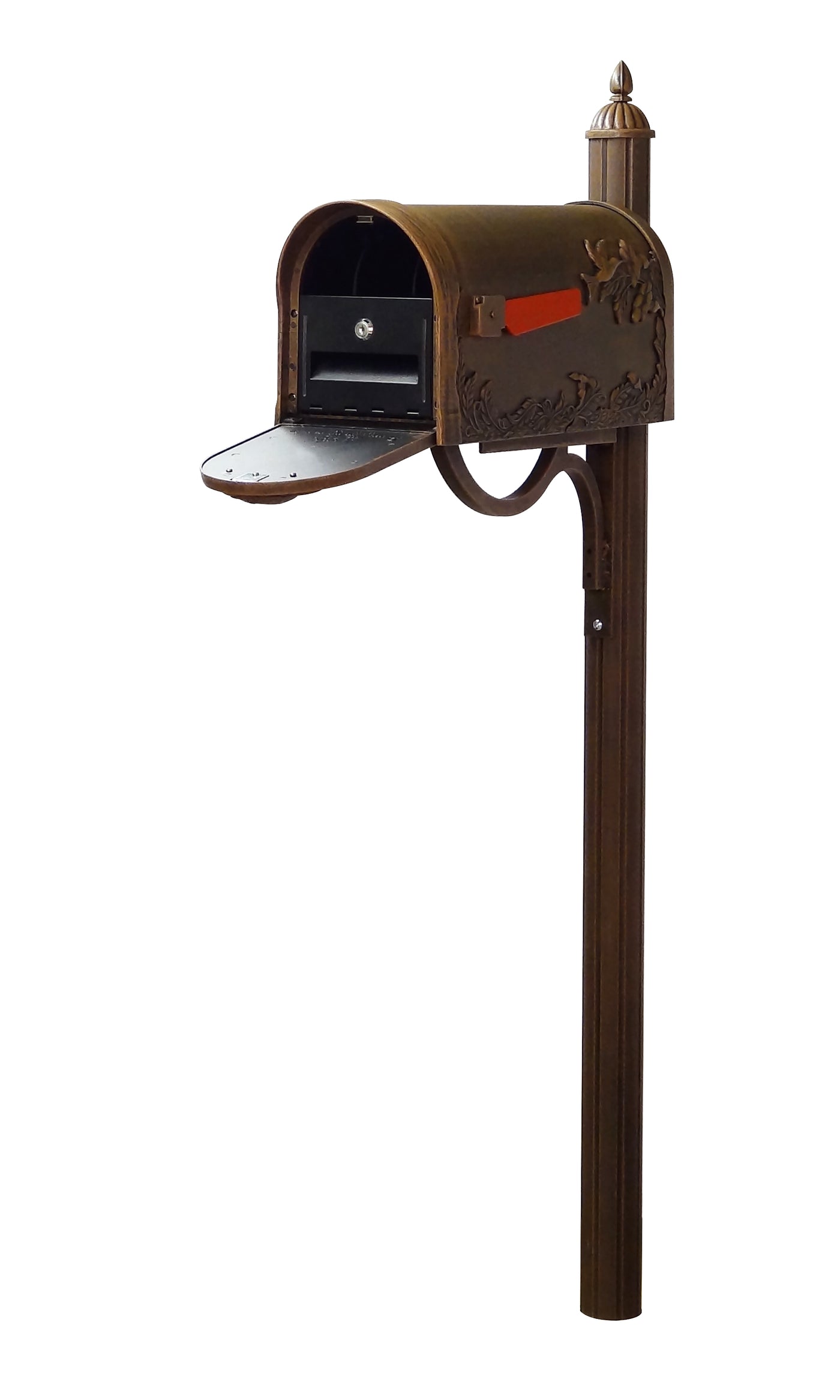 Hummingbird Curbside Mailbox with Locking Insert and Richland Mailbox Post
