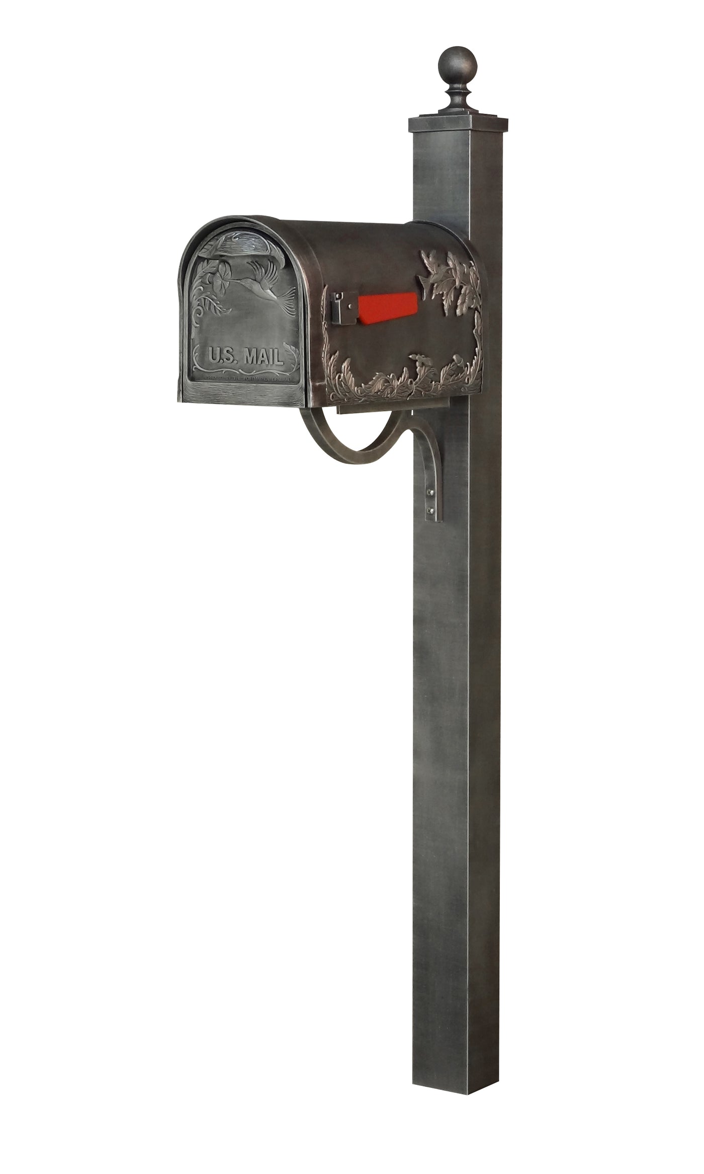 Hummingbird Curbside Mailbox and Springfield Mailbox Post