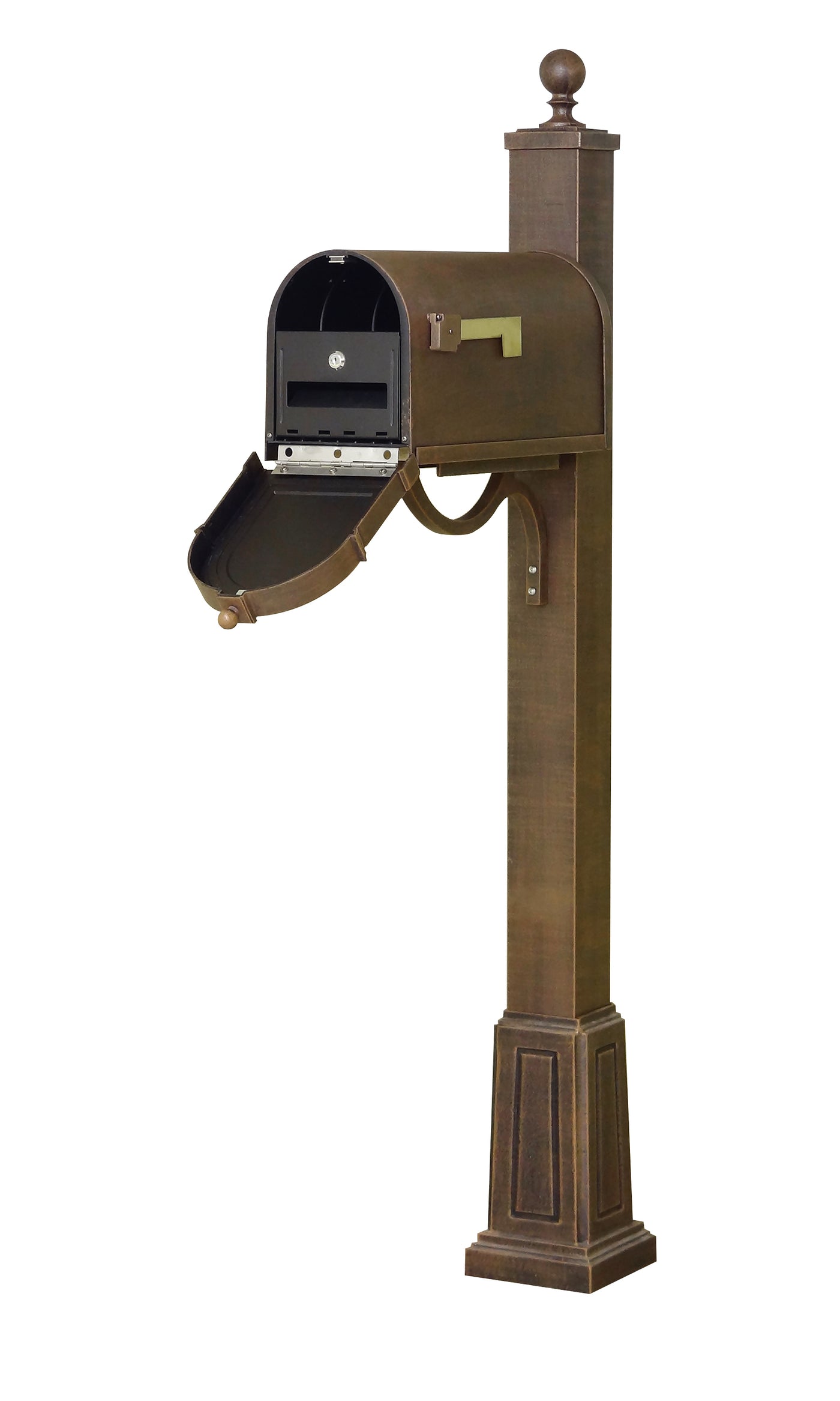 Berkshire Curbside Mailbox with Locking Insert and Springfield Mailbox Post with Base