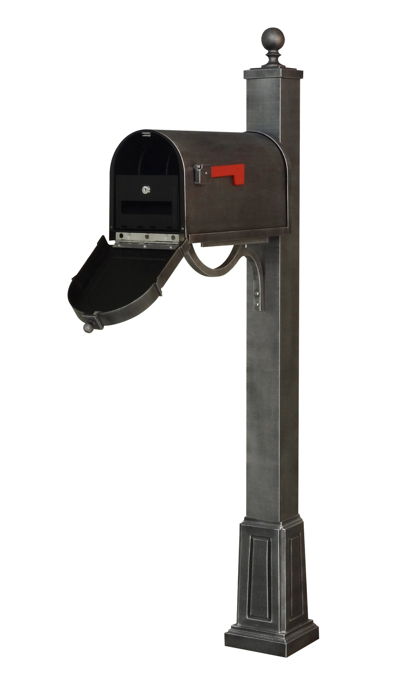 Berkshire Curbside Mailbox with Locking Insert and Springfield Mailbox Post with Base