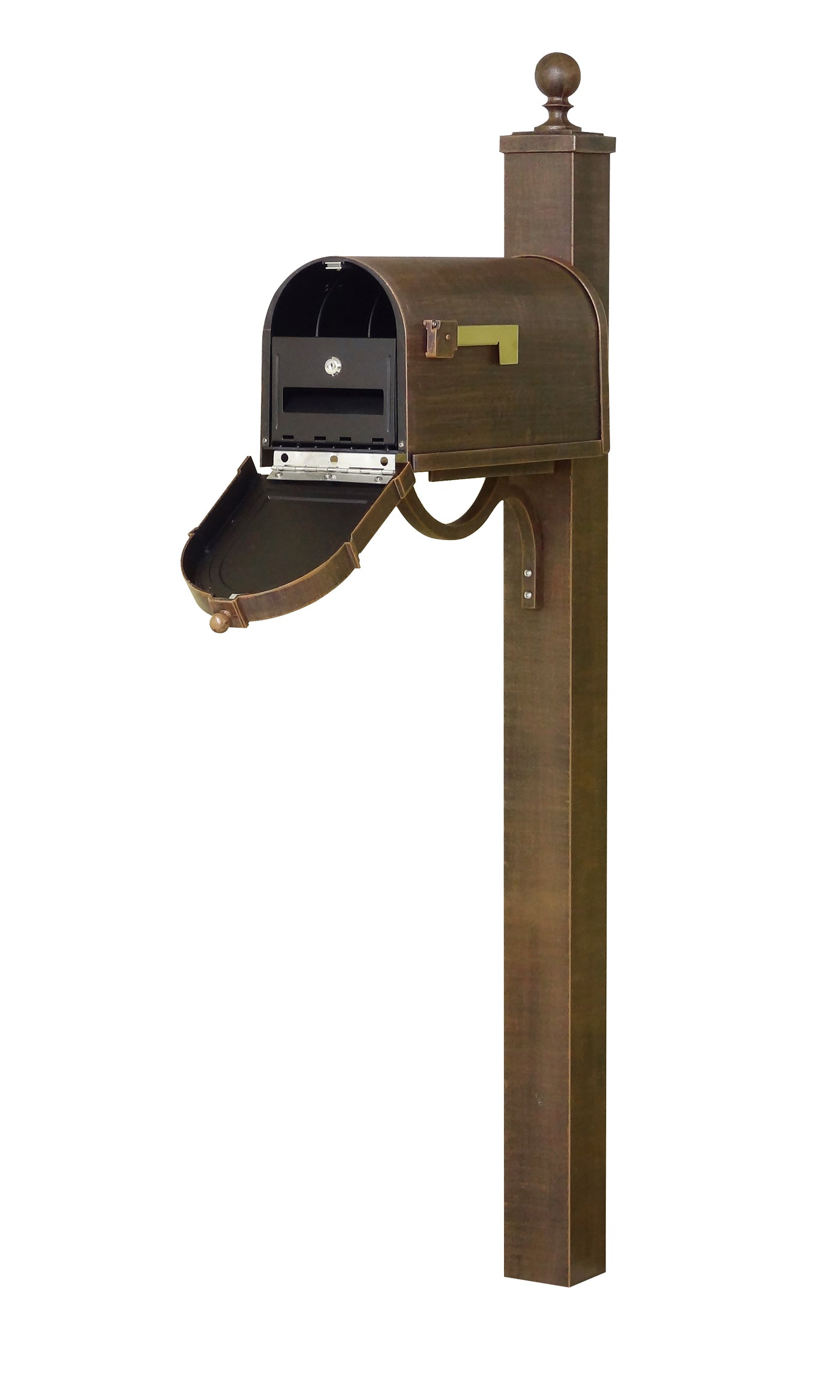Berkshire Curbside Mailbox with Front Numbers, Locking Insert and Springfield Mailbox Post