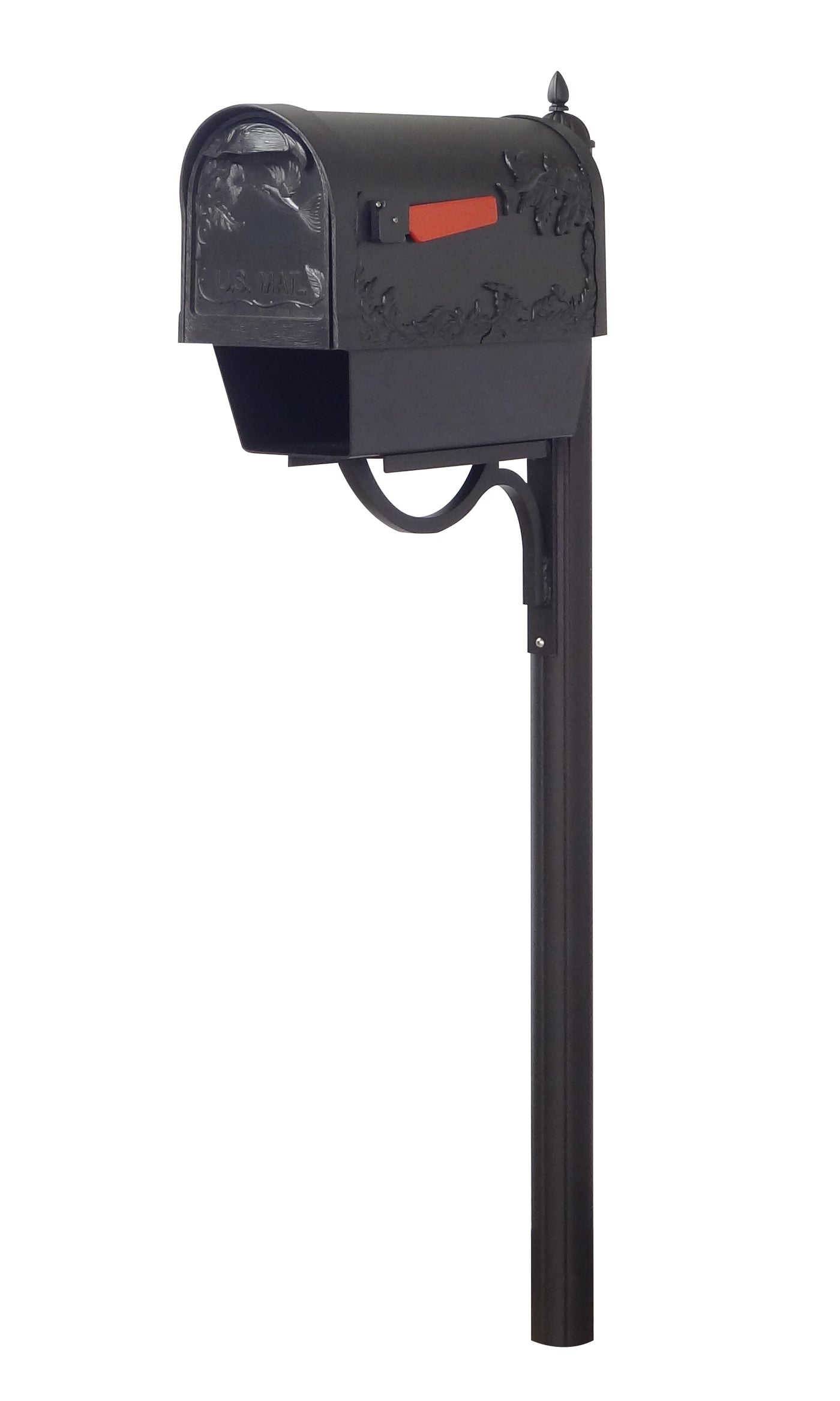 Hummingbird Curbside Mailbox with Paper Tube and Richland Mailbox Post
