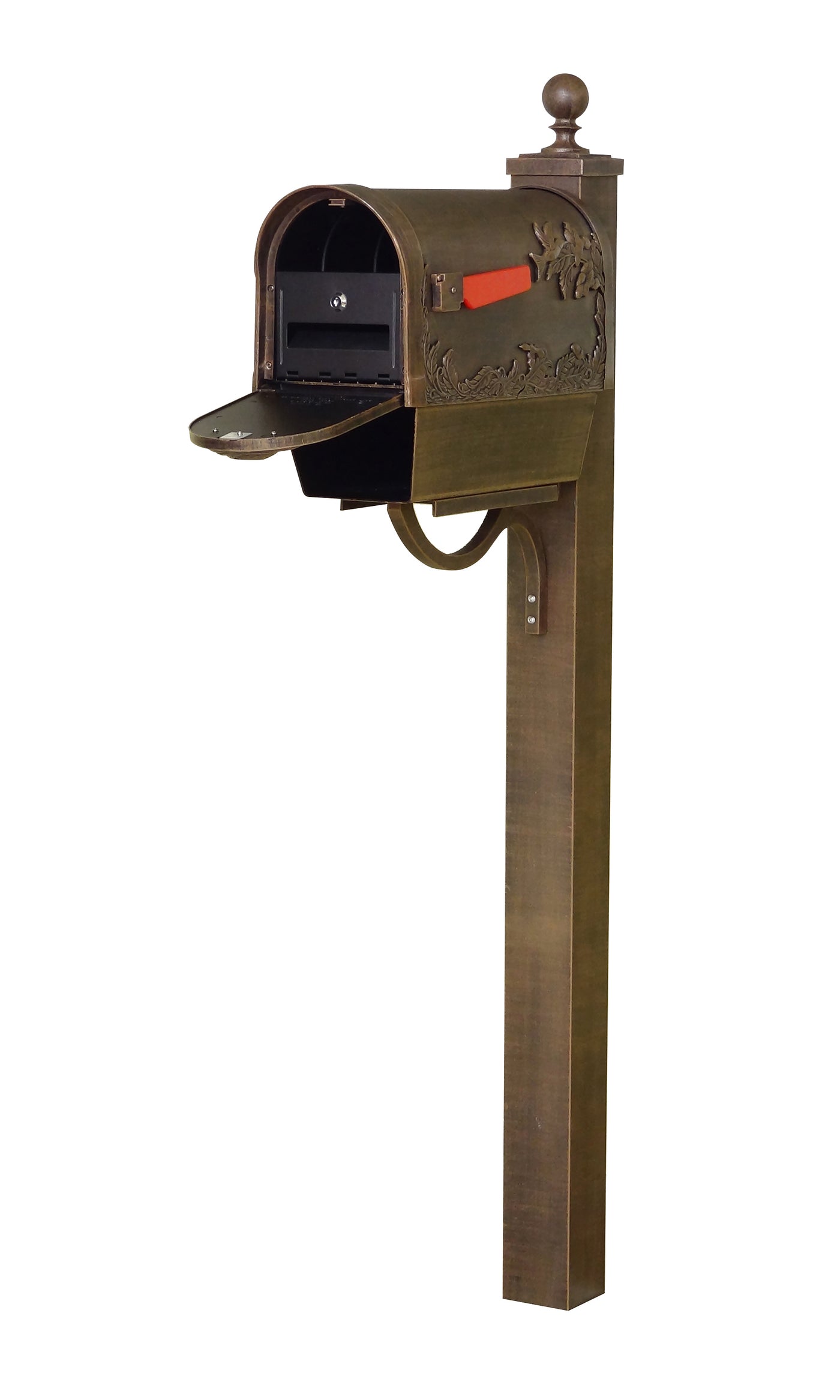 Hummingbird Curbside Mailbox with Locking Insert, Newspaper Tube and Springfield Mailbox Post