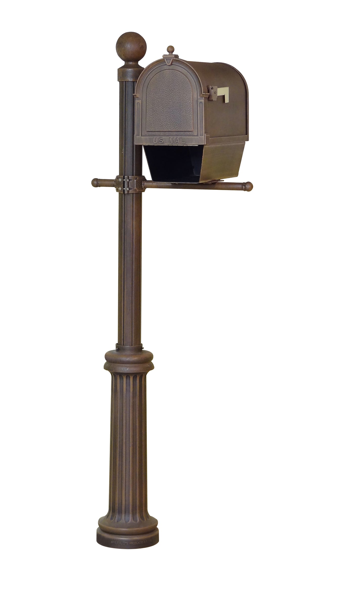 Berkshire Curbside Mailbox with Newspaper Tube and Fresno Mailbox Post